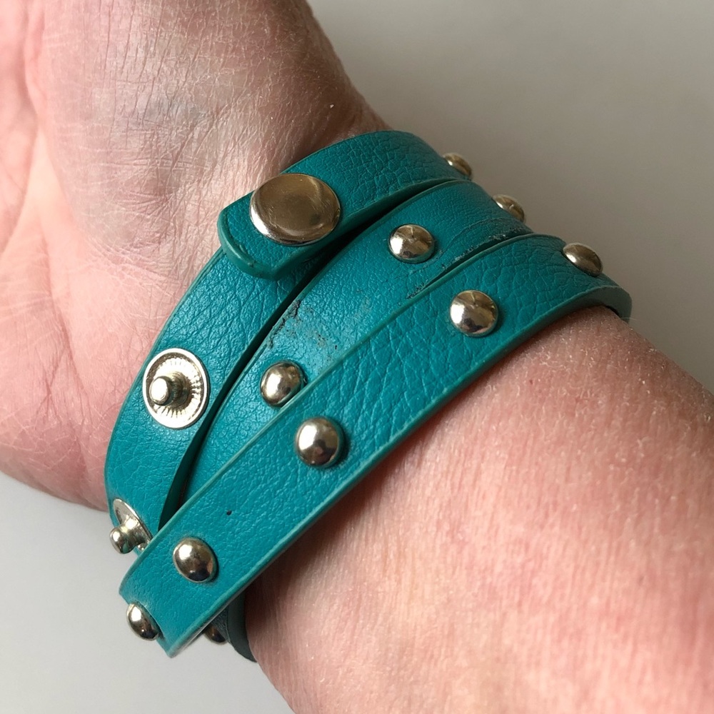 Aqua & silver wrap bracelet - Picture 5 of 6